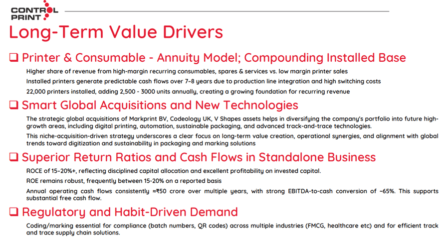 Control print long term value driver